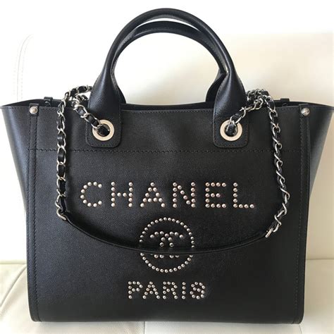 chanel studded deauville|chanel deauville tote authentic.